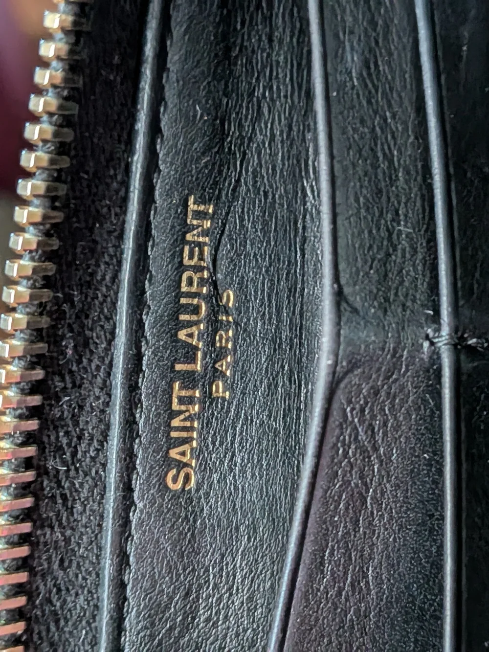 Yves Saint Laurent Black Leather Wallet with Gold Y Logo - Picture 12 of 13
